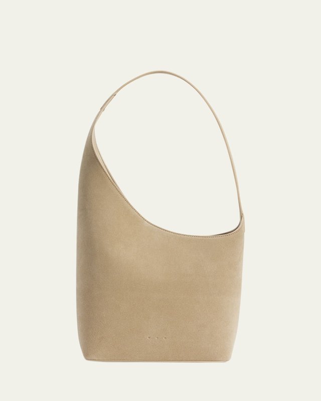 Demi Lune Suede Shoulder Bag